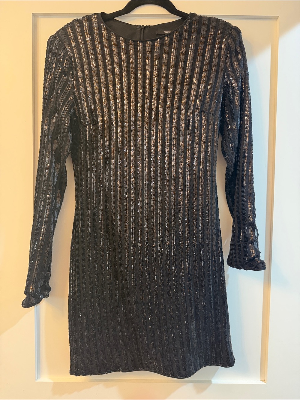 Forever 21 Black Sequin Stripe Dress